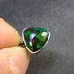 Rare Black Opal Sterling Silver Pendant from Australia - 0.7" - 1.61 Grams