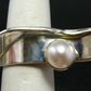 White Pearl Sterling Silver Ring - Adjustable Size