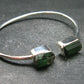 Green Tourmaline Silver Twister Bracelet From Brazil - 7.37 Grams