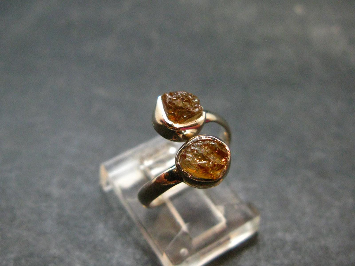 Citrine Sterling Silver Ring - Size 5 - 1.92 Grams