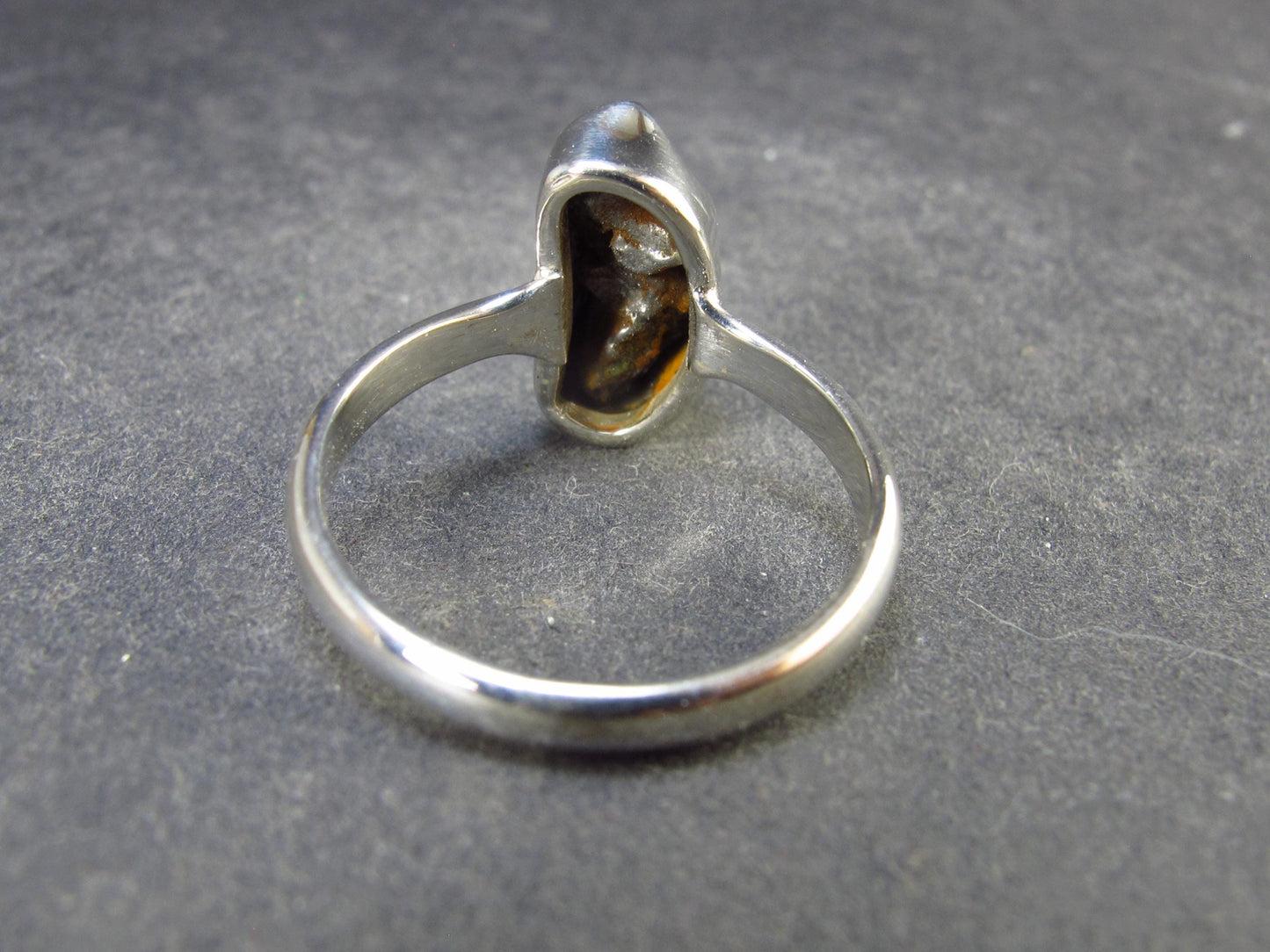 Large Meteorite Campo Del Cielo Sterling Silver Ring from Argentina - 3.93 Grams - Size 8