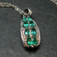 Emerald Silver Pendant W/Chain From Colombia - 3.68 Grams Total