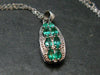 Emerald Silver Pendant W/Chain From Colombia - 3.68 Grams Total