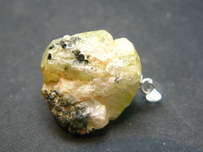 Rare Well-Formed Rhodizite Rhodozite Crystal Silver Pendant from Madagascar - 0.9"