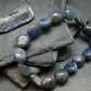 Blue Color Sapphire Genuine Bracelet ~ 7 Inches ~ 12mm Tumbled Beads
