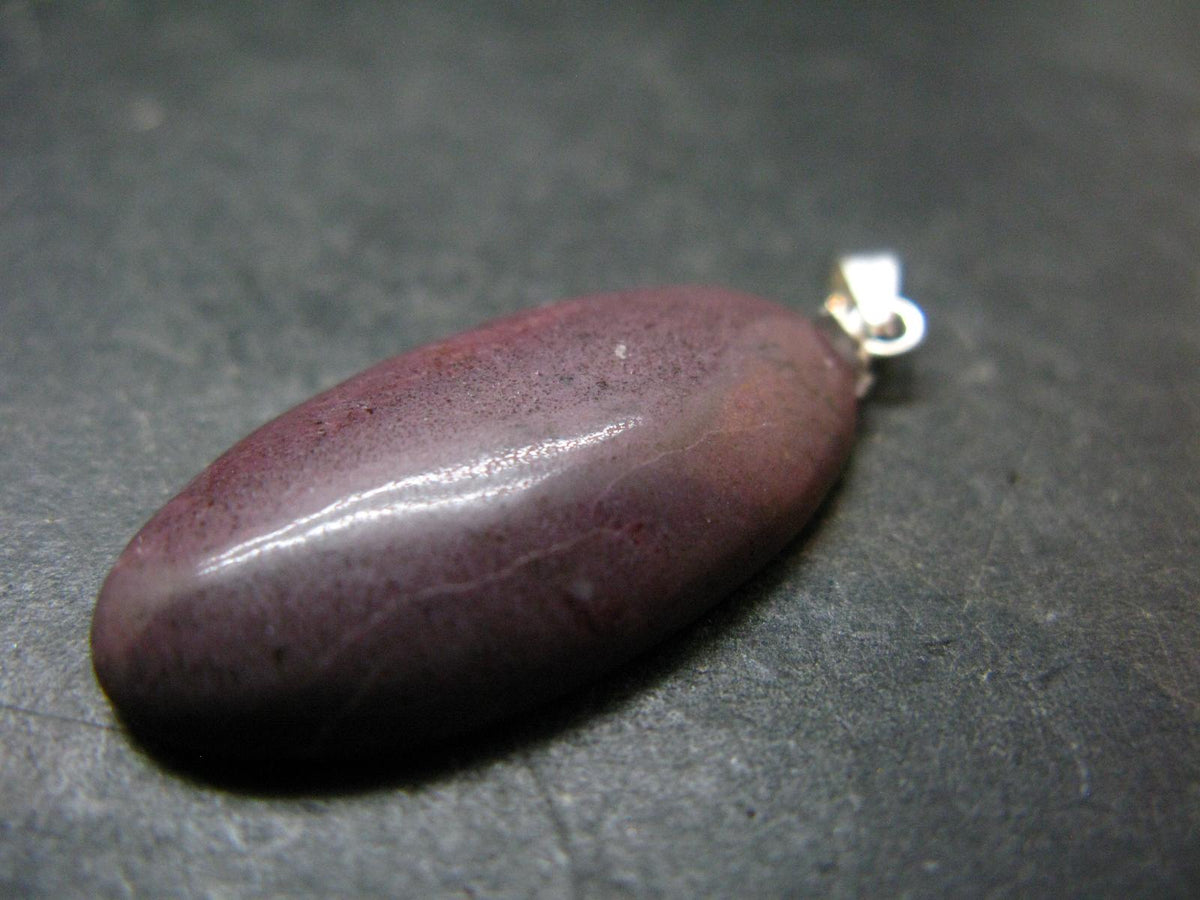Purple Jade Silver Plated Pendant From Turkey - 1.5" - 4.93 Grams