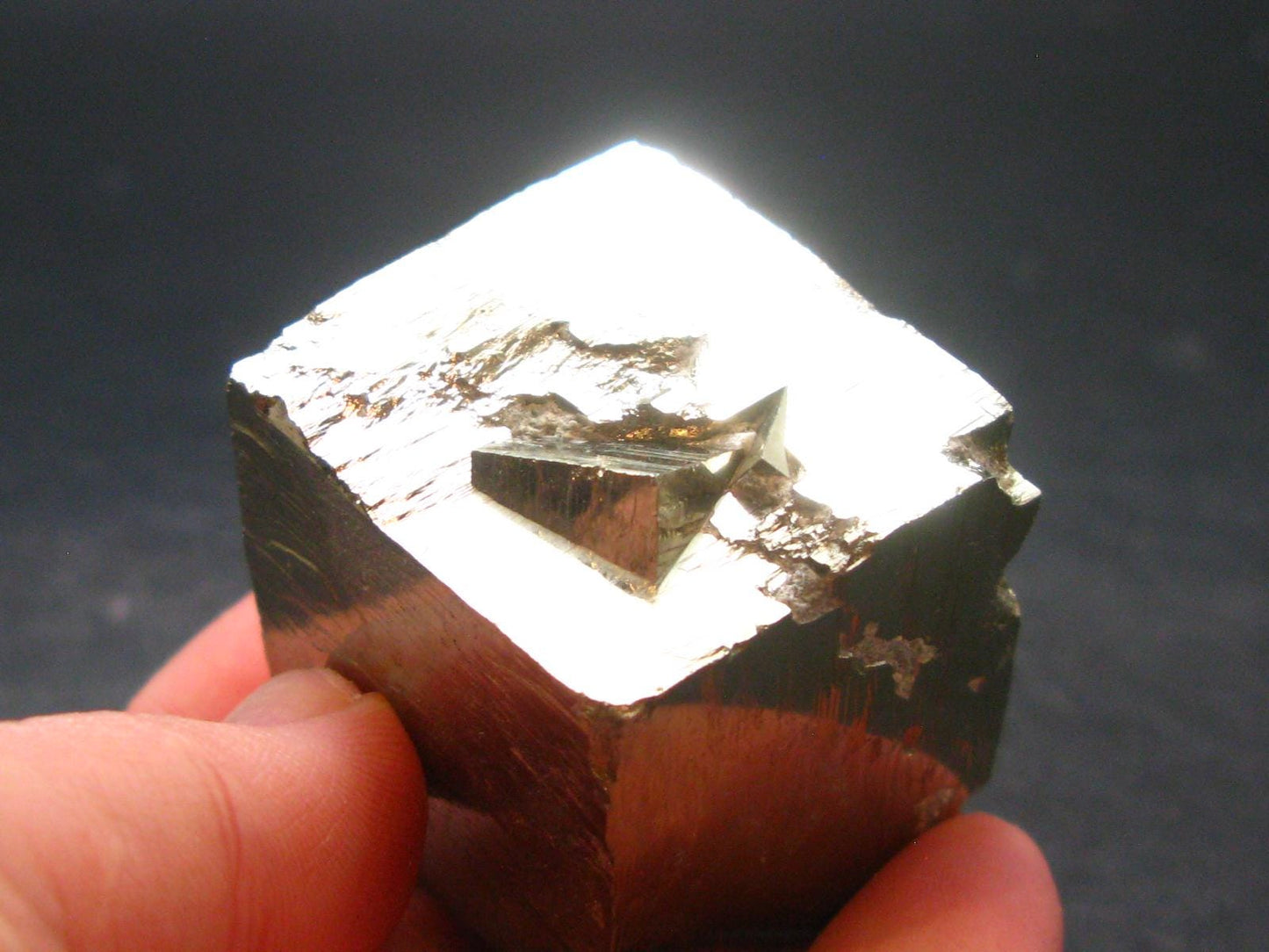 Perfect Pyrite Cube Crystal from Spain - 1.3" - 130.0 Grams
