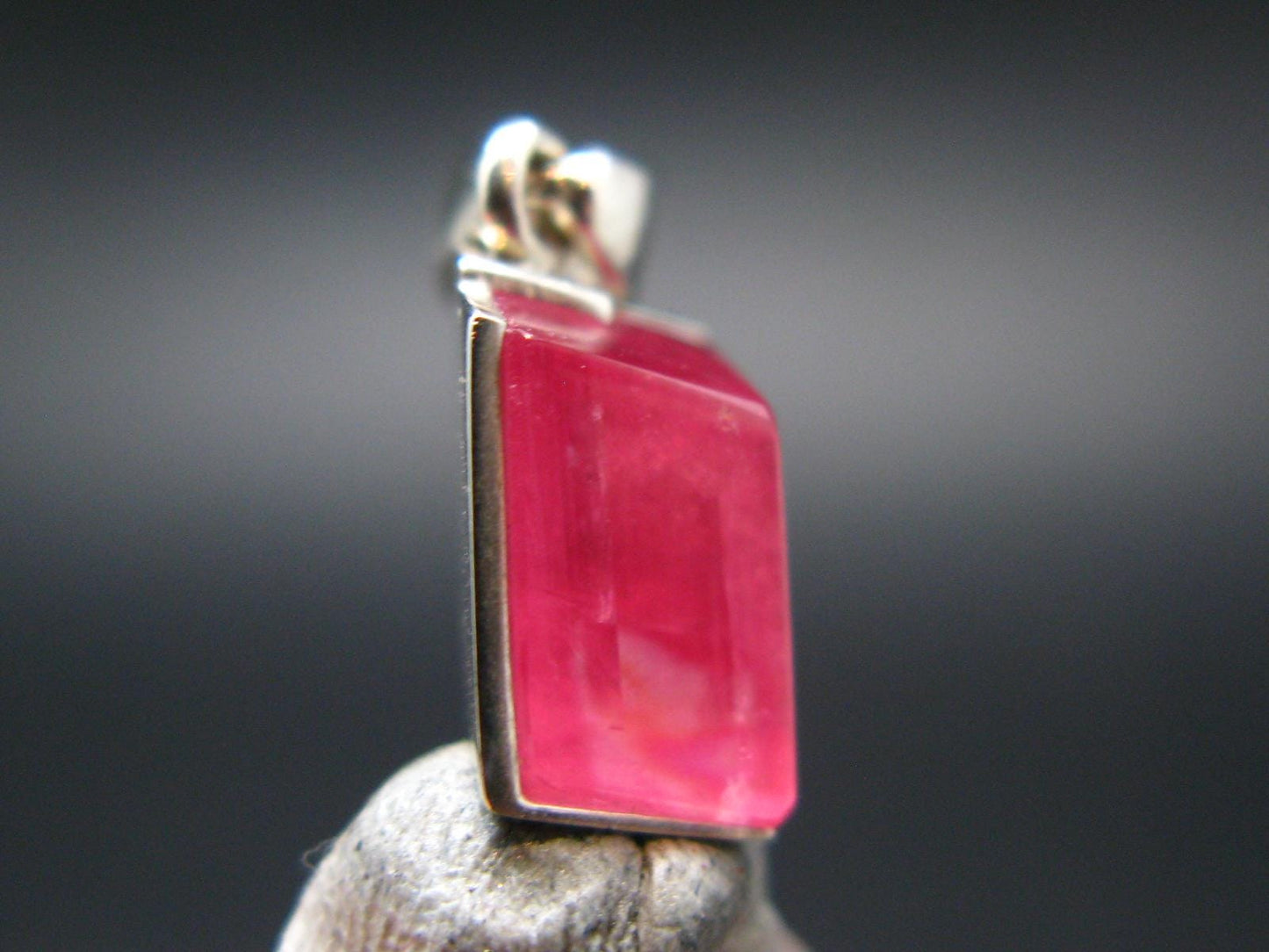 Rhodochrosite Sterling Silver Pendant From Alma Colorado - 0.7" - 2.10 Grams