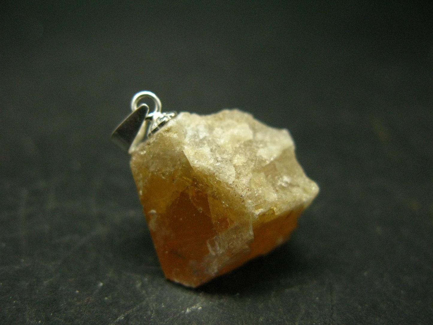 Scheelite Crystal Silver Pendant From China - 1.0" - 13.3 Grams