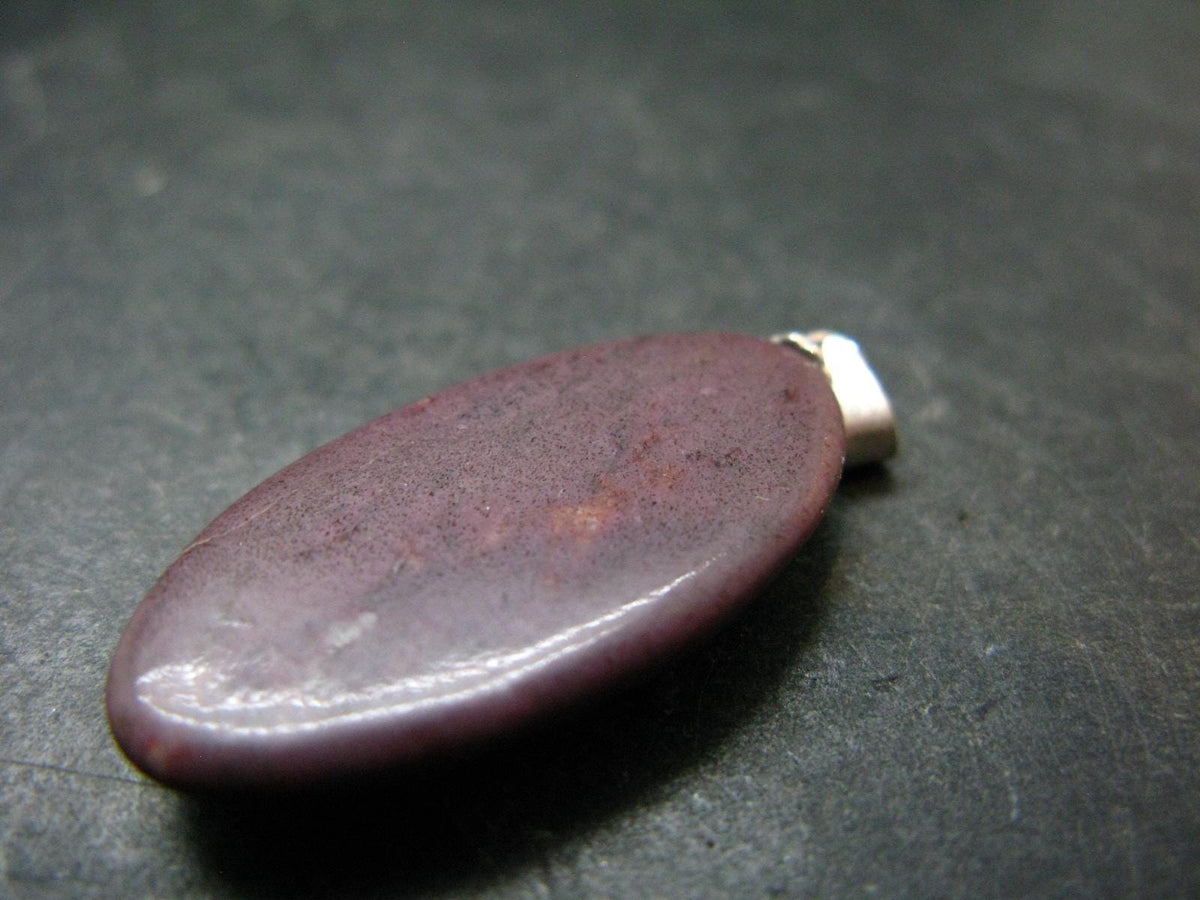 Purple Jade Silver Plated Pendant From Turkey - 1.5" - 4.93 Grams