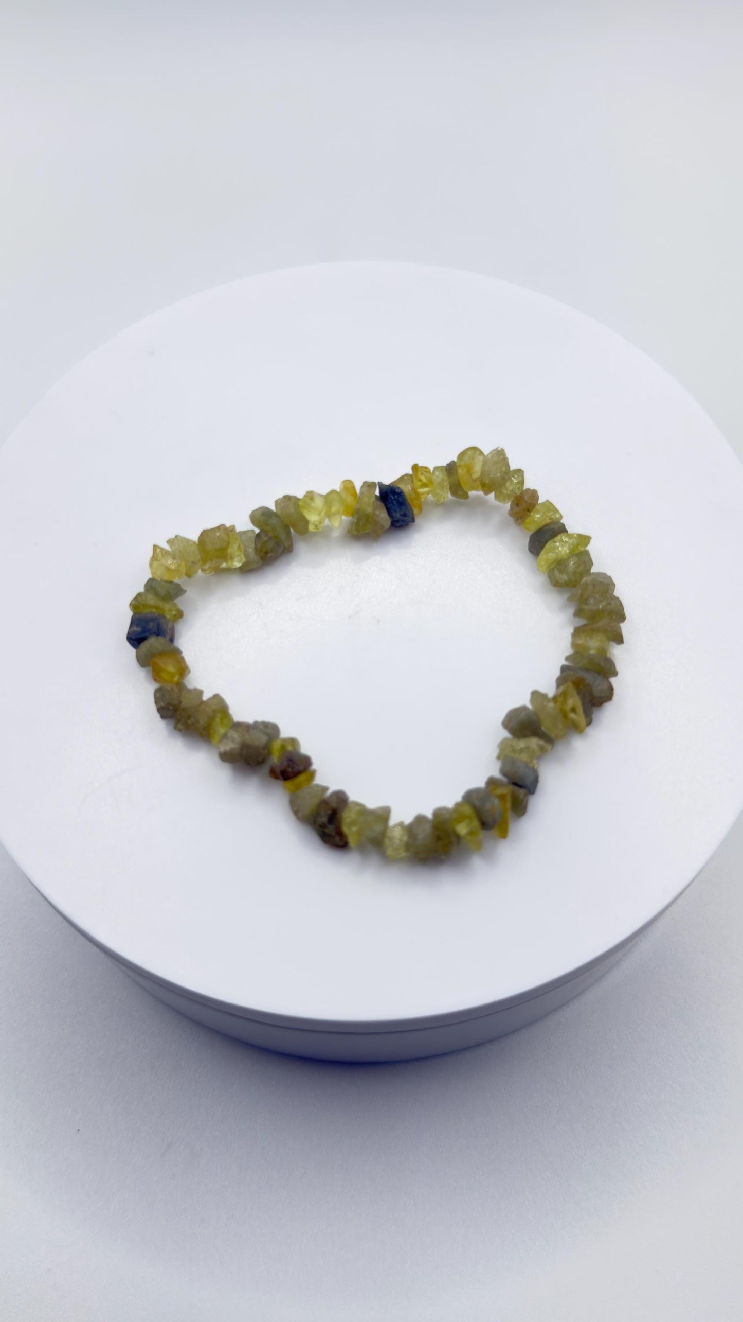 Natural Chrysoberyl Chip Bracelet, Raw Crystal Gemstone Stretch Jewelry