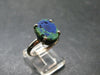 Natural Raw Deep Blue Azurite with Green Malachite Silver Ring From Mexico - Size 8 - 3.32 Grams