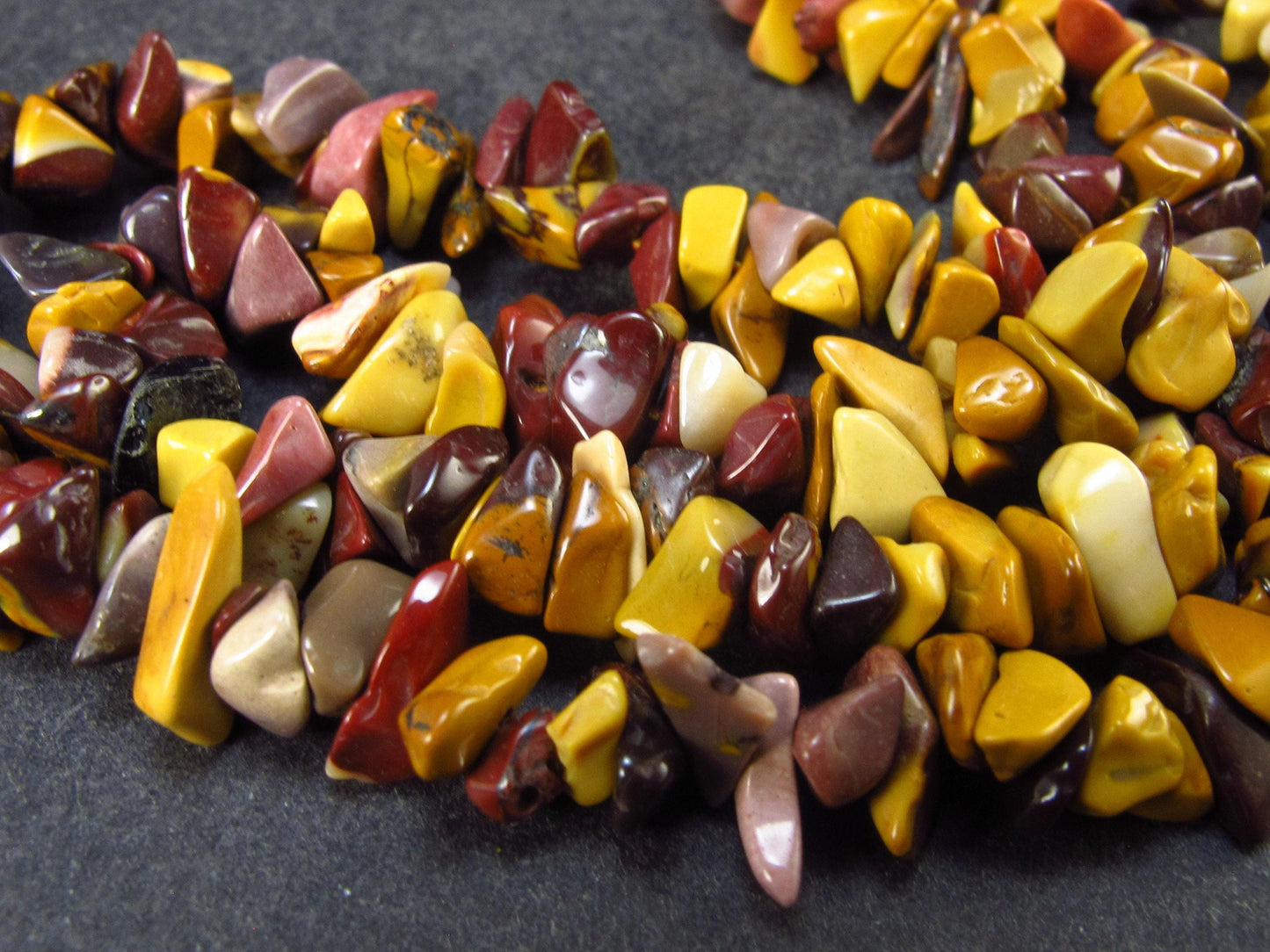 Set of 3 Natural Mookaite Tumbled Beads Necklaces From Australia - 18" Each