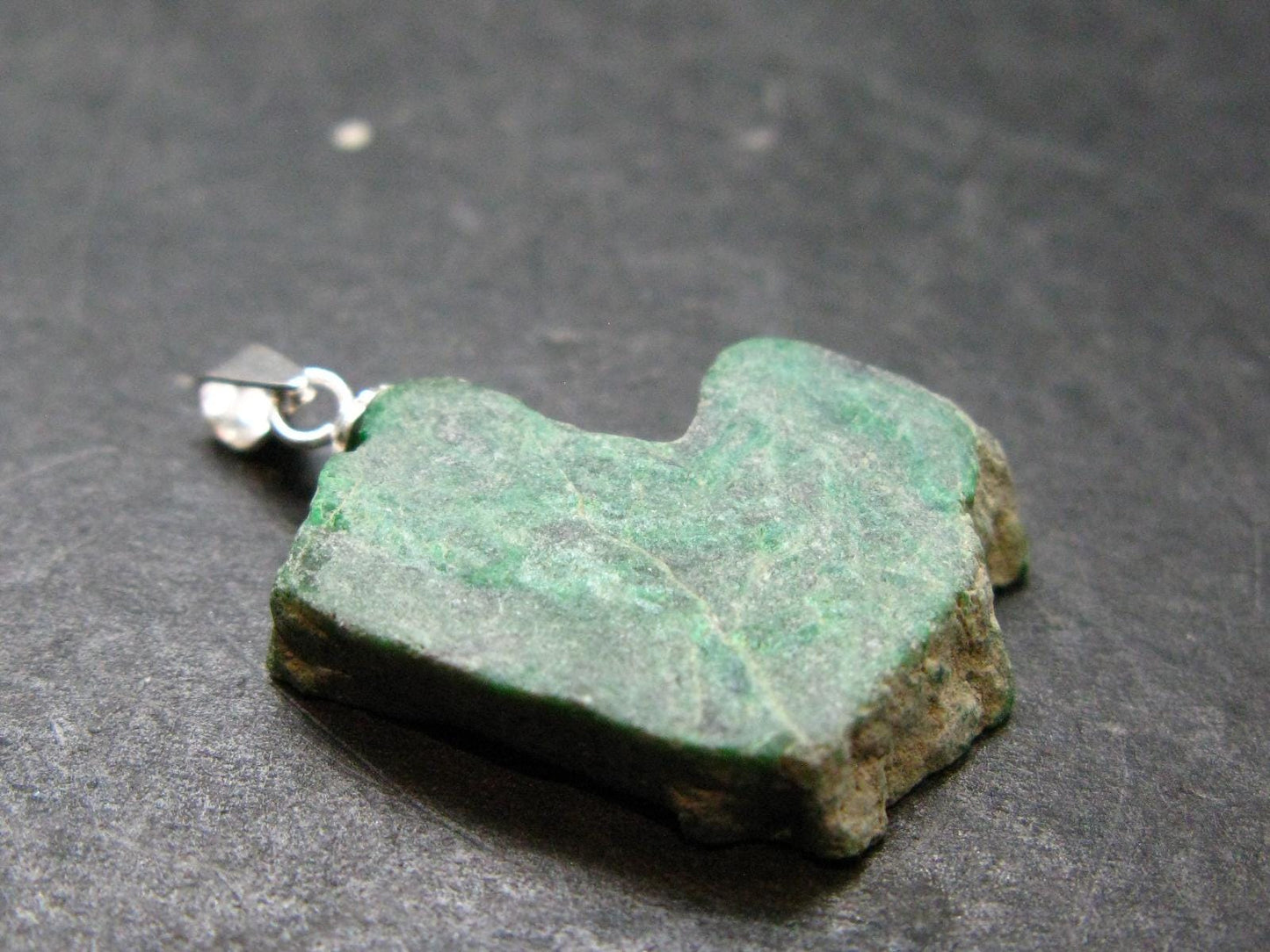 Extremely Rare Natural Maw Sit Sit Crystal Silver Pendant from Myanmar - 1.2" - 4.25 Grams