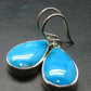 Nice Raw Natural Turquoise Sterling Silver Earrings from Mexico - 7.59 Grams