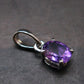 Large Genuine Rich Purple Faceted Amethyst Sterling Silver Pendant From Brazil - 0.6" - 1.03 Grams