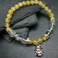 Citrine & Quartz Genuine Bracelet ~ 7 Inches ~ 8mm Round Beads