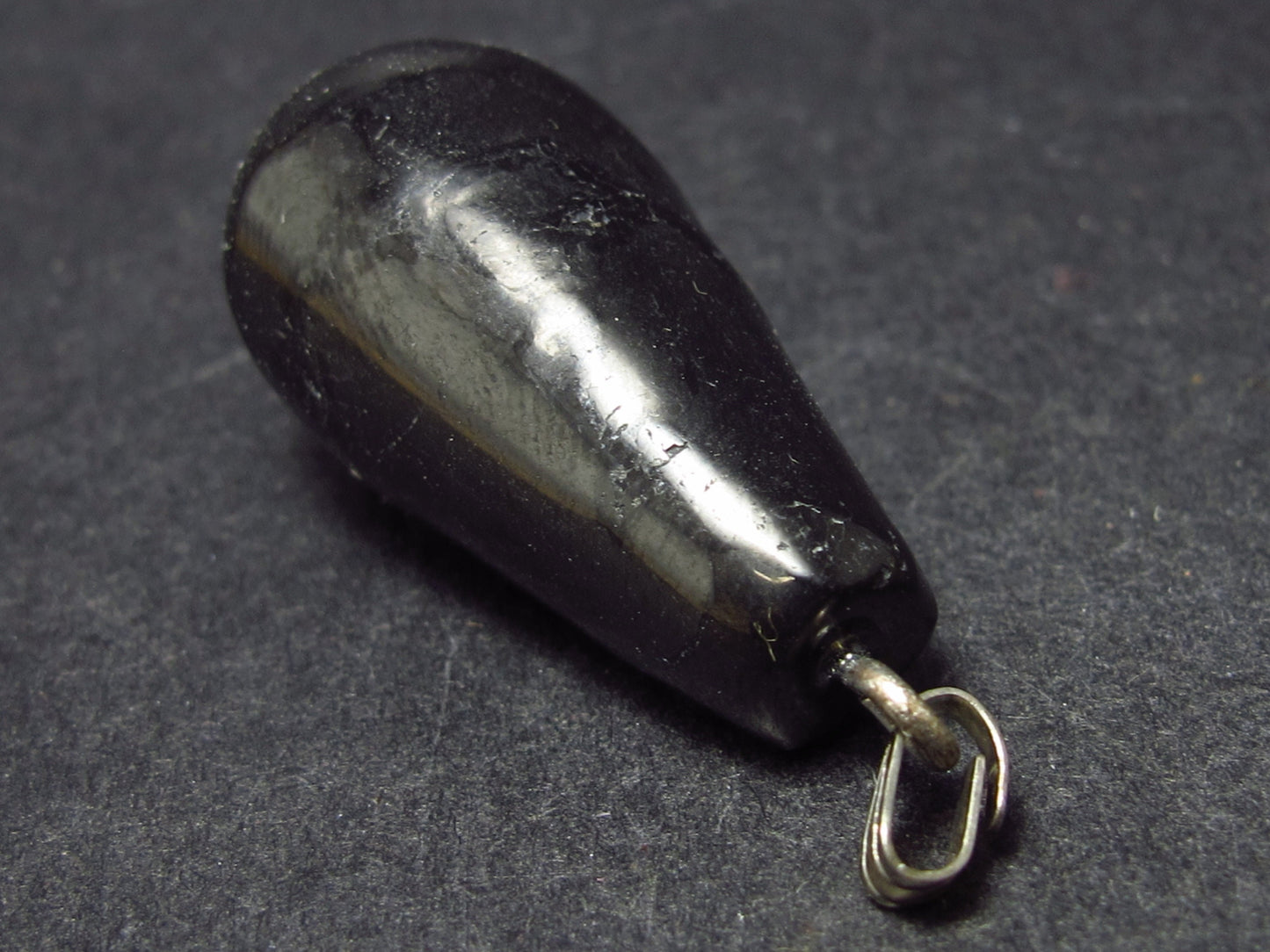 Genuine Drop Shape Black Shungite Pendant From Russia - 1.5"