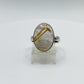 Golden Rutilated Quartz Ring – Large Oval Rutile Crystal Statement Ring - Size 8