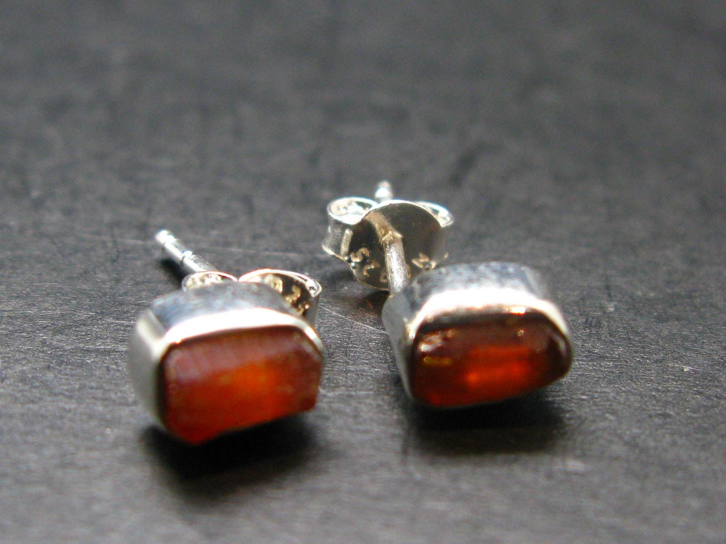 Zincite Zinkite Stud Earrings Sterling Silver From Poland - 1.62 Grams