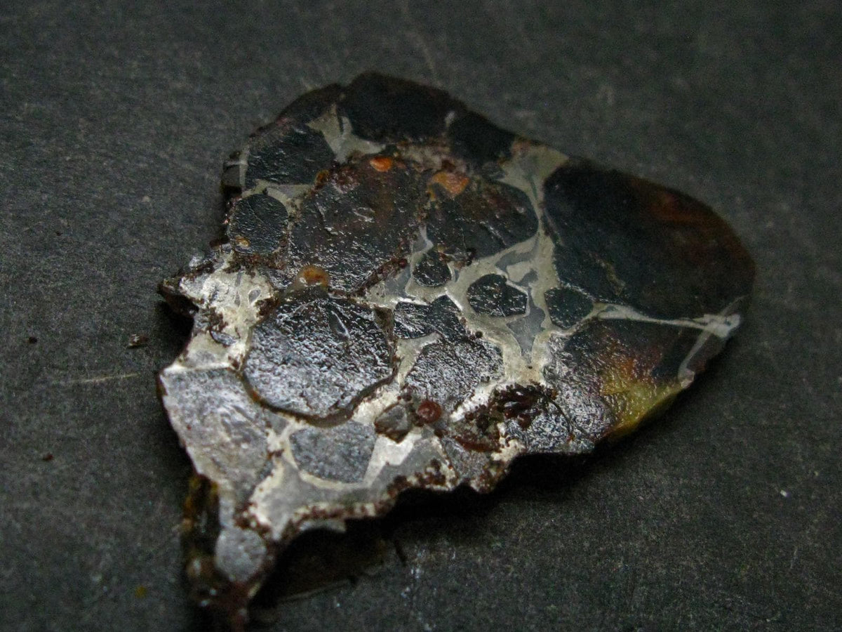 Large Sericho Meteorite Pallasite Olivine Slice From Kenya - 1.4" - 5.31 Grams
