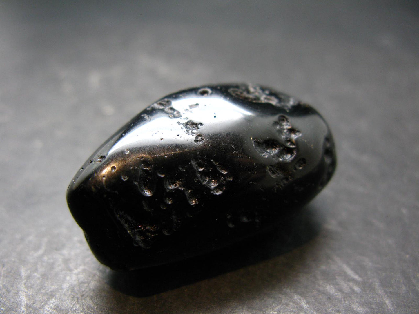 Rare Large Black Tibetan Tektite Tumbled Stone from Tibet - 1.7" - 33.78 Grams