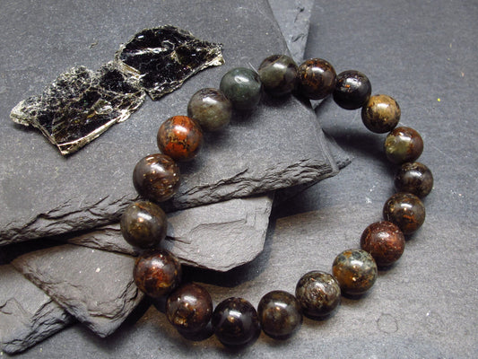 Biotite Mica Genuine Bracelet ~ 7 Inches ~ 10mm Round Beads