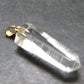 Lemurian Quartz Crystal Gold Plated Silver Pendant From Brazil - 1.6" - 5.31 Grams