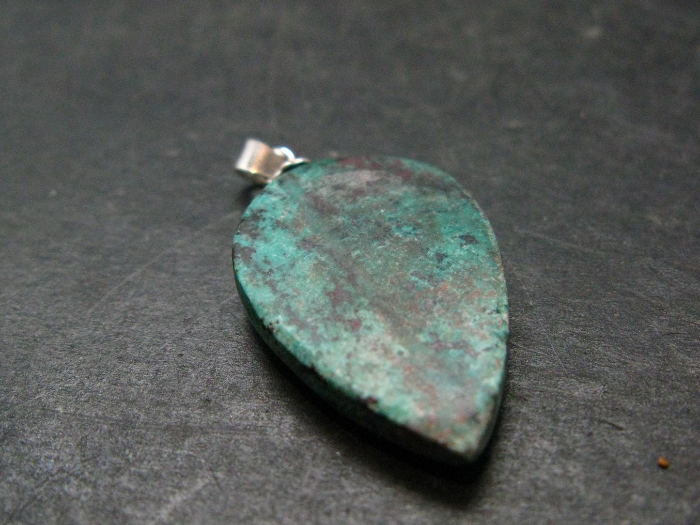 Crimson Cuprite w/ Chrysocola Silver Plated from Mexico - 1.3" - 3.45 Grams