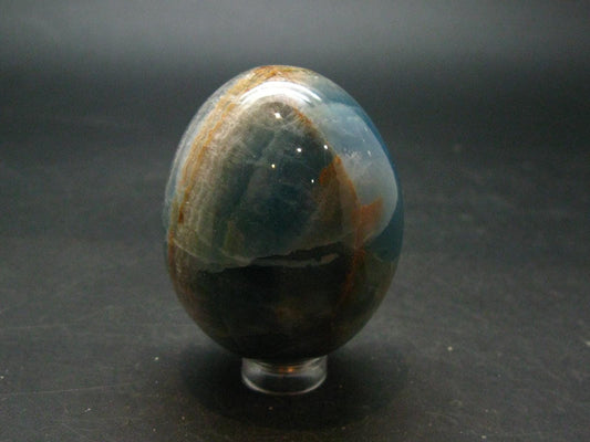 Lemurian Aquatine Blue Calcite Egg From Argentina - 2.6"