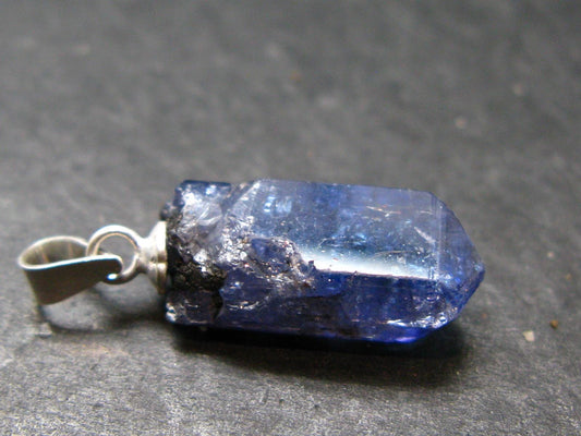 Tanzanite Pendant In Sterling Silver From Tanzania - 0.9" - 1.66 Grams