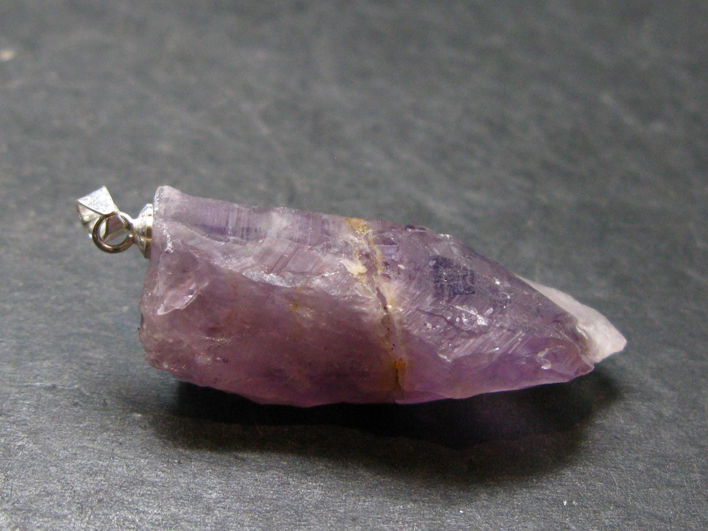 Rare Raw Auralite Super 23 Amethyst Silver Pendant From Canada - 1.6" - 7.51 Grams