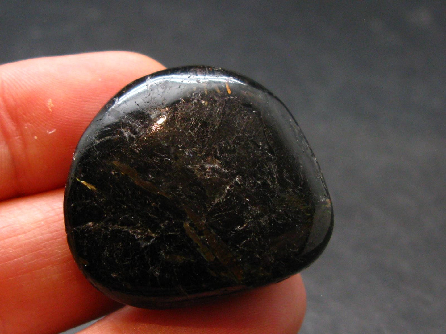 Rare Nuumite Nuummite Tumbled Stone From Greenland - 13.83 Grams - 1.1"