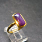 Sugilite Silver Gold Plated Ring From South Africa - 3.55 Grams - Size 8.25