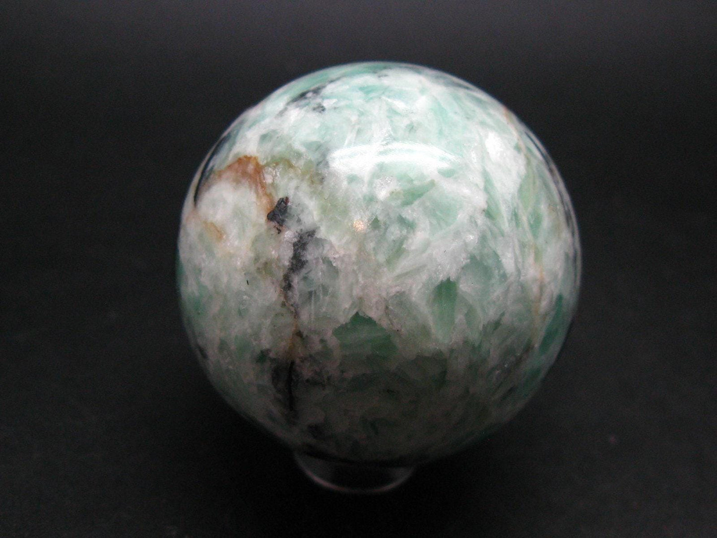 Russian Treasure from the Earth!! Pastel Emerald-Green Noble Talc & Hematite Sphere from Russia - 142 Gram - 1.8"