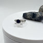 Blue Sapphire Filigree Ring: Sterling Silver Vintage Style - Size 8