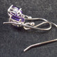 Orchid St. Valentine Gem!! Oval Shaped Faceted Natural Amethyst 925 Sterling Silver Drop Earrings - 0.8" - 1.3 Grams
