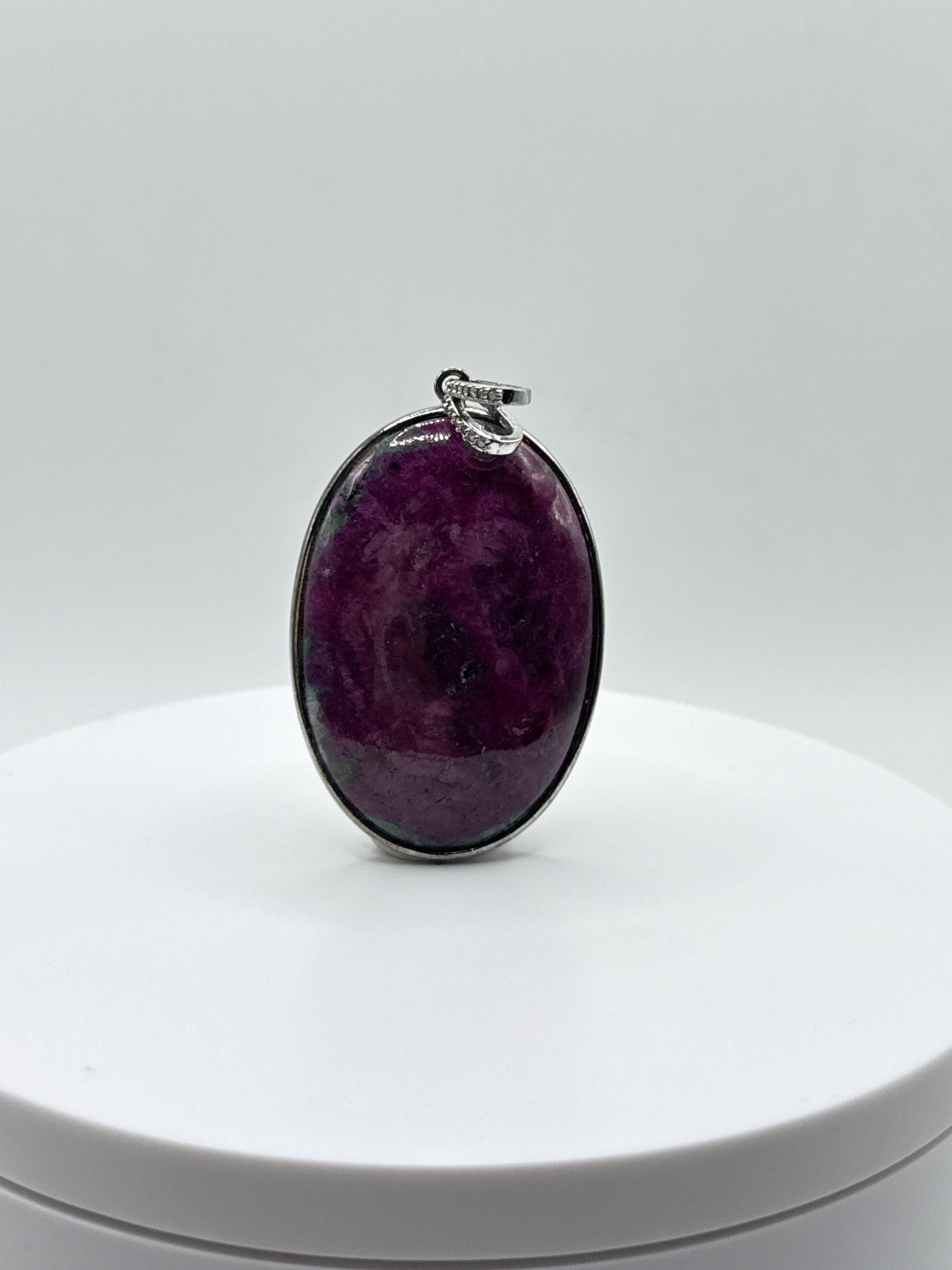 Faceted Ruby Sterling Silver Pendant | July Birthstone