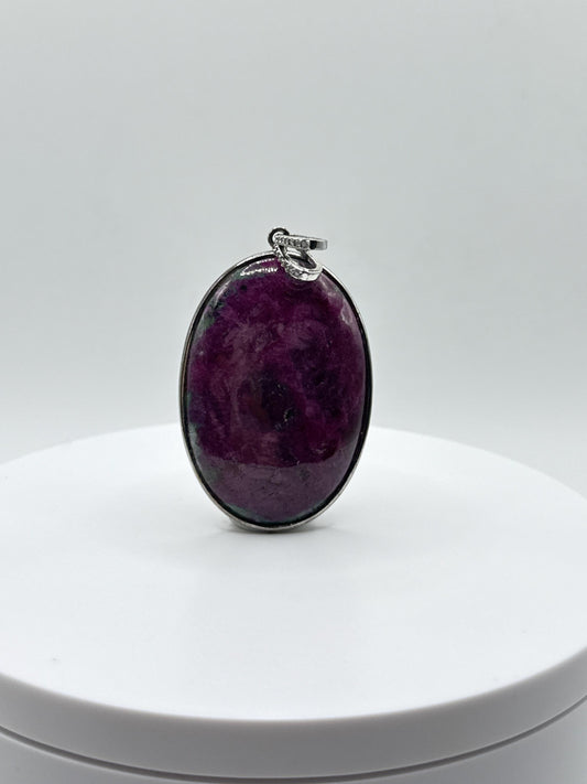 Faceted Ruby Sterling Silver Pendant | July Birthstone