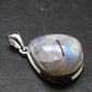Natural Glow From Inside Moonstone Silver Plated Pendant - 1.2" - 7.0 Grams