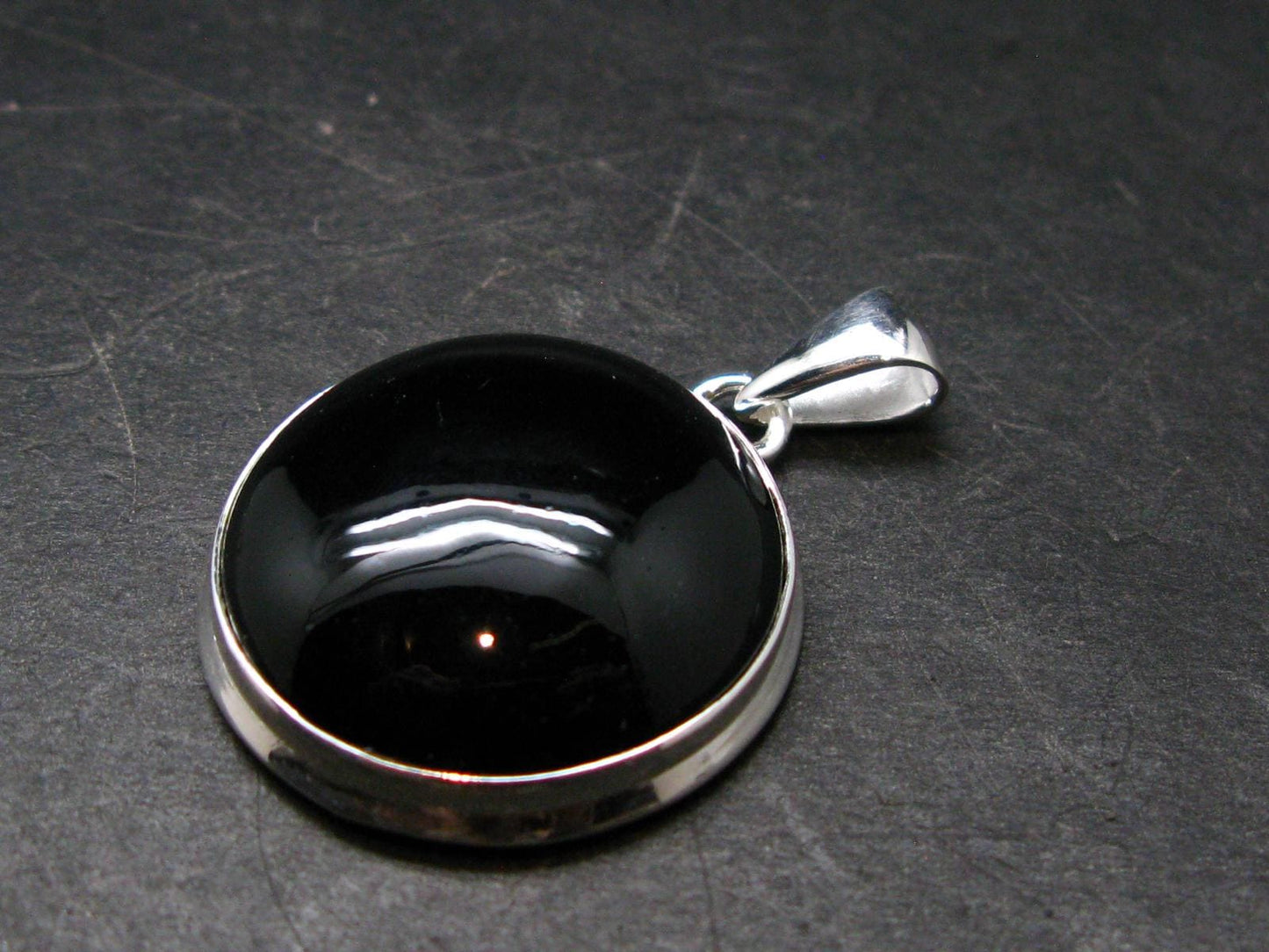 Black Onyx Silver Plated Pendant From Brazil - 7.98 Grams