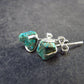 Raw Chrysocola Silver Stud Earrings from Peru