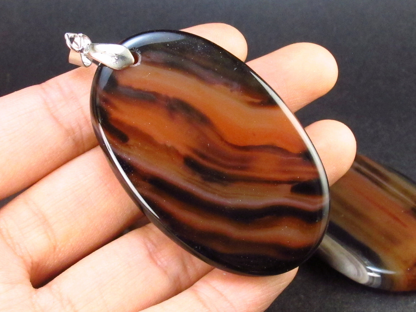 Lot of 3 Natural Agate Pendants - 70.2 Grams