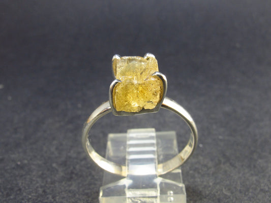 Fabulous Untreated Imperial Topaz 925 Silver Ring from Brazil - 2.87 Grams - Size 9.25