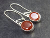 Natural Reddish Orange Faceted Hessonite Garnet 925 Sterling Silver Earrings - 1.5" - 3.6 Grams