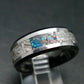 Muonionalusta Meteorite & Opal Steel Ring - 11.38 Grams - Size 9