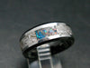 Muonionalusta Meteorite & Opal Steel Ring - 11.38 Grams - Size 9