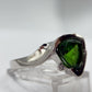 Green Helenite Trillion Ring – Sterling Silver Modern Gemstone Statement Ring