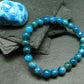 Neon Blue Apatite Genuine Bracelet ~ 7 Inches ~ 8mm Round Beads