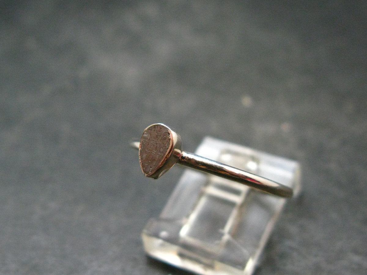 Muonionalusta Meteorite Sterling Silver Ring from Sweden - 1.71 Grams - Size 10